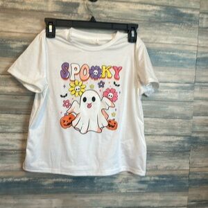 Halloween tee white with ghost
